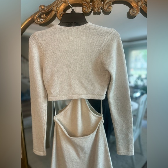 Cult Gaia Serita Knit Cutout Maxi Dress Ivory Long Sleeve Size M - Picture 9 of 12